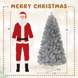 带树枝尖和暖白色 LED 灯的人造圣诞树 - 6 英尺 Artificial Xmas Tree with Branch Tips and Warm White LED Lights-6FT