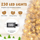 带树枝尖和暖白色 LED 灯的人造圣诞树 - 6 英尺 Artificial Xmas Tree with Branch Tips and Warm White LED Lights-6FT