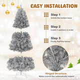 带树枝尖和暖白色 LED 灯的人造圣诞树 - 6 英尺 Artificial Xmas Tree with Branch Tips and Warm White LED Lights-6FT