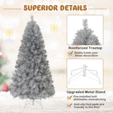 带树枝尖和暖白色 LED 灯的人造圣诞树 - 6 英尺 Artificial Xmas Tree with Branch Tips and Warm White LED Lights-6FT