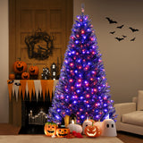 6/7/8 英尺人造圣诞树，带 6 种灯光模式和怪异声音-L 6/7/8 Feet Artificial Christmas Tree with 6 Lighting Modes and Spooky Sounds-L