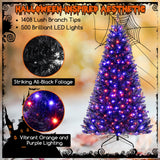 6/7/8 英尺人造圣诞树，带 6 种灯光模式和怪异声音-L 6/7/8 Feet Artificial Christmas Tree with 6 Lighting Modes and Spooky Sounds-L