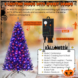 6/7/8 英尺人造圣诞树，带 6 种灯光模式和怪异声音-L 6/7/8 Feet Artificial Christmas Tree with 6 Lighting Modes and Spooky Sounds-L