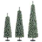 4/5/6 英尺人造圣诞树 3 件套，带逼真积雪 4/5/6 Feet Artificial Christmas Tree Set of 3 with Realistic Accumulated Snow