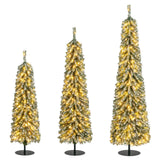 4/5/6 英尺人造圣诞树 3 件套，带逼真积雪 4/5/6 Feet Artificial Christmas Tree Set of 3 with Realistic Accumulated Snow