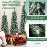 4/5/6 英尺人造圣诞树 3 件套，带逼真积雪 4/5/6 Feet Artificial Christmas Tree Set of 3 with Realistic Accumulated Snow