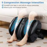 足部小腿热疗止痛按摩器-黑色 Foot and Calf Massager with Heat for Blood Circulation Pain Relief-Black