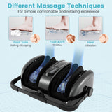 足部小腿热血循环止痛按摩器-灰色 Foot and Calf Massager with Heat for Blood Circulation Pain Relief-Gray