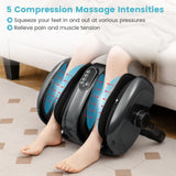 足部小腿热血循环止痛按摩器-灰色 Foot and Calf Massager with Heat for Blood Circulation Pain Relief-Gray