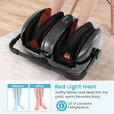 足部小腿热血循环止痛按摩器-灰色 Foot and Calf Massager with Heat for Blood Circulation Pain Relief-Gray