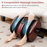 足部小腿热疗止痛按摩器-红色 Foot and Calf Massager with Heat for Blood Circulation Pain Relief-Red