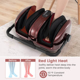 足部小腿热疗止痛按摩器-红色 Foot and Calf Massager with Heat for Blood Circulation Pain Relief-Red