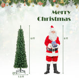 带记忆线分支头和温暖 LED 灯的铅笔圣诞树 - 6 英尺 Pencil Christmas Tree with Memory Wire Branch Tips and Warm  LED Lights-6FT