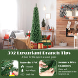 带记忆线分支头和温暖 LED 灯的铅笔圣诞树 - 6 英尺 Pencil Christmas Tree with Memory Wire Branch Tips and Warm  LED Lights-6FT