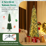 带记忆线分支头和温暖 LED 灯的铅笔圣诞树 - 6 英尺 Pencil Christmas Tree with Memory Wire Branch Tips and Warm  LED Lights-6FT