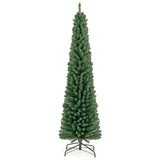 带记忆线分支头和温暖 LED 灯的铅笔圣诞树 - 7 英尺 Pencil Christmas Tree with Memory Wire Branch Tips and Warm  LED Lights-7FT