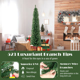 带记忆线分支头和温暖 LED 灯的铅笔圣诞树 - 7 英尺 Pencil Christmas Tree with Memory Wire Branch Tips and Warm  LED Lights-7FT