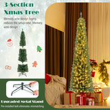 带记忆线分支头和温暖 LED 灯的铅笔圣诞树 - 7 英尺 Pencil Christmas Tree with Memory Wire Branch Tips and Warm  LED Lights-7FT