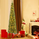 带记忆线分支头和温暖 LED 灯的铅笔圣诞树 - 8 英尺 Pencil Christmas Tree with Memory Wire Branch Tips and Warm  LED Lights-8FT