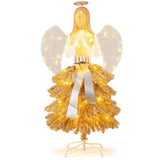 5.2 英尺带暖白色 LED 灯的天使人造圣诞树 5.2 Feet Lighted Angel Artificial Christmas Tree with Warm White LED Lights