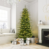 7.5 英尺预亮人造圣诞树，带暖白色 LED 灯 7.5 Feet Pre-Lit Artificial Christmas Tree with Warm White LED Lights