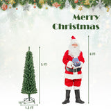 带记忆线分支头和温暖 LED 灯的铅笔圣诞树 - 5 英尺 Pencil Christmas Tree with Memory Wire Branch Tips and Warm  LED Lights-5FT