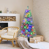 预亮蓝色人造圣诞树超薄，带 9 种照明模式 - 4.5 英尺 Pre-Lit Blue Artificial Christmas Tree Slim with 9 Lighting Modes-4.5 ft