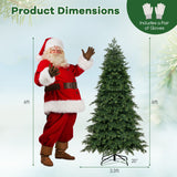 人造圣诞树绿色铰接节日树，带 721/1019 茂密的树枝尖端 - 6 英尺 Artificial Christmas Tree Green Hinged Holiday Tree with 721/1019 Lush Branch Tips-6 ft