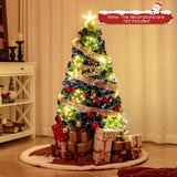 带顶星和树枝尖的预照明人造圣诞树 - 4 英尺 Pre-Lit Artificial Xmas Tree with Top Star and Branch Tips-4 FT