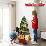 带顶星和树枝尖的预照明人造圣诞树 - 4 英尺 Pre-Lit Artificial Xmas Tree with Top Star and Branch Tips-4 FT