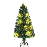 带顶星和树枝尖的预照明人造圣诞树 - 4 英尺 Pre-Lit Artificial Xmas Tree with Top Star and Branch Tips-4 FT