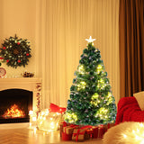 带顶星和树枝尖的预照明人造圣诞树 - 4 英尺 Pre-Lit Artificial Xmas Tree with Top Star and Branch Tips-4 FT