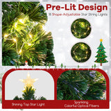 带顶星和树枝尖的预照明人造圣诞树 - 4 英尺 Pre-Lit Artificial Xmas Tree with Top Star and Branch Tips-4 FT