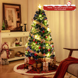 带顶星和树枝尖的预照明人造圣诞树 - 5 英尺 Pre-Lit Artificial Xmas Tree with Top Star and Branch Tips-5 FT