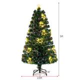 带顶星和树枝尖的预照明人造圣诞树 - 5 英尺 Pre-Lit Artificial Xmas Tree with Top Star and Branch Tips-5 FT