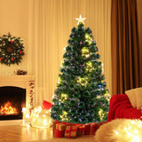 带顶星和树枝尖的预照明人造圣诞树 - 5 英尺 Pre-Lit Artificial Xmas Tree with Top Star and Branch Tips-5 FT