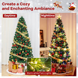 带顶星和树枝尖的预照明人造圣诞树 - 7 英尺 Pre-Lit Artificial Xmas Tree with Top Star and Branch Tips-7 FT