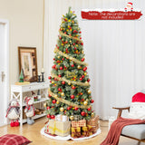 5/7.5/9 英尺预亮人造圣诞树，带 453/1096/1416 PVC 和松针-L 5/7.5/9 FT Pre-Lit Artificial Christmas Tree with 453/1096/1416 PVC and Pine Needles-L