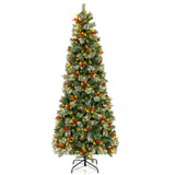 5/7.5/9 英尺预亮人造圣诞树，带 453/1096/1416 PVC 和松针-L 5/7.5/9 FT Pre-Lit Artificial Christmas Tree with 453/1096/1416 PVC and Pine Needles-L