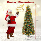 5/7.5/9 英尺预亮人造圣诞树，带 453/1096/1416 PVC 和松针-L 5/7.5/9 FT Pre-Lit Artificial Christmas Tree with 453/1096/1416 PVC and Pine Needles-L