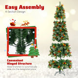 5/7.5/9 英尺预亮人造圣诞树，带 453/1096/1416 PVC 和松针-L 5/7.5/9 FT Pre-Lit Artificial Christmas Tree with 453/1096/1416 PVC and Pine Needles-L