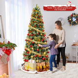 5/7.5/9 英尺预亮人造圣诞树，带 453/1096/1416 PVC 和松针-L 5/7.5/9 FT Pre-Lit Artificial Christmas Tree with 453/1096/1416 PVC and Pine Needles-L