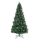 5/6/7 英尺人造圣诞树，配有红色浆果和煤油灯 - 7 英尺 5/6/7 Feet Artificial Christmas Tree with Red Berries and Kerosene Lamps-7 ft