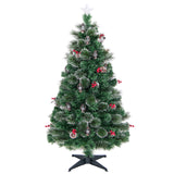 5 英尺人造圣诞树，配有红色浆果和煤油灯 5 Feet Artificial Christmas Tree with Red Berries and Kerosene Lamps