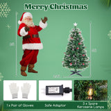 5 英尺人造圣诞树，配有红色浆果和煤油灯 5 Feet Artificial Christmas Tree with Red Berries and Kerosene Lamps