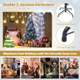 7 英尺植绒圣诞树，带 8 种照明模式 7 FT Flocked Christmas Tree with 8 Lighting Modes