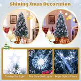 7 英尺植绒圣诞树，带 8 种照明模式 7 FT Flocked Christmas Tree with 8 Lighting Modes