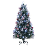 6 英尺植绒圣诞树，带 8 种照明模式 6 FT Flocked Christmas Tree with 8 Lighting Modes