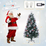 6 英尺植绒圣诞树，带 8 种照明模式 6 FT Flocked Christmas Tree with 8 Lighting Modes