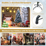 6 英尺植绒圣诞树，带 8 种照明模式 6 FT Flocked Christmas Tree with 8 Lighting Modes